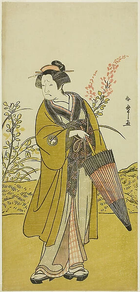 The Actor Otani Tomoemon I as Otsuma in the Play Kabuki no Hana Bandai Soga, Performed... c. 1781. Creator: Shunsho
