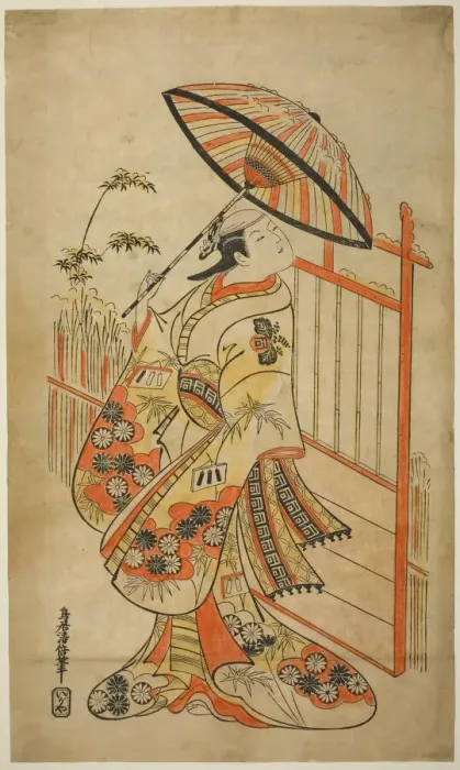 Framed Print : The Actor Sanogawa Mangiku I as Sanada, the daughter of the spinner Itoya, in the play Hi... 1718. Creator: Torii Kiyomasu Framed Print : The Actor Sanogawa Mangiku I as Sanada, the daughter of the spinner Itoya, in the play Hi... 1718. Creator: Torii Kiyomasu