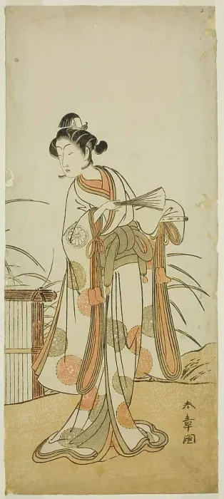 Framed Print : The Actor Segawa Kikunojo III as Aigo no Waka in the Play Chigo Sakura Jusan Kane... c. 1774. Creator: Shunsho