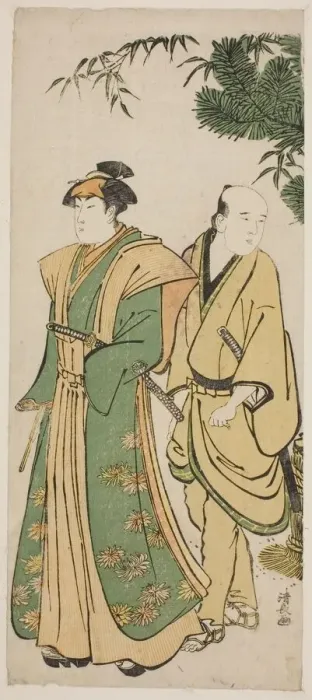 Framed Print : The Actor Segawa Kikunojo III and his attendant making cermonial rounds at New Year s, c