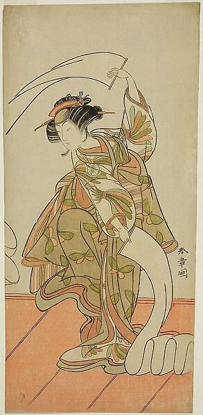 The Actor Segawa Kikunojo III as the Courtesan Kisegawa in a 'Nuno Sarashi' Dance, in... c. 1775. Creator: Shunsho. The Actor Segawa Kikunojo III as the Courtesan Kisegawa in a 'Nuno Sarashi' Dance, in... c. 1775. Creator: Shunsho