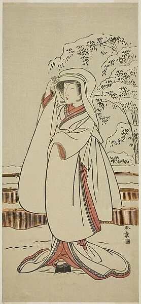 The Actor Segawa Tomisaburo I as the Heron Maiden (Sagi Musume), Japan, c. 1774. Creator: Shunsho