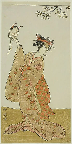 The Actor Segawa Yujiro I as Matsukaze, Sister of Togashi no Saemon, in the Play Gohiik... c. 1773. Creator: Shunsho