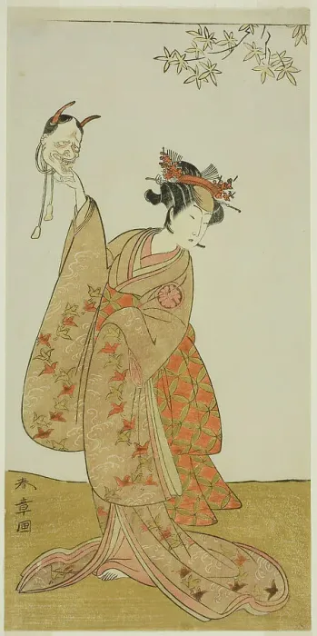 Framed Print : The Actor Segawa Yujiro I as Matsukaze, Sister of Togashi no Saemon, in the Play Gohiik... c. 1773. Creator: Shunsho