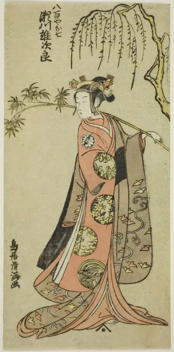 Framed Print : The Actor Segawa Yujiro I as Oshichi in the play Edo no Haru Meisho Soga, performed... 1773. Creator: Torii Kiyomitsu Framed Print : The Actor Segawa Yujiro I as Oshichi in the play Edo no Haru Meisho Soga, performed... 1773. Creator: Torii Kiyomitsu