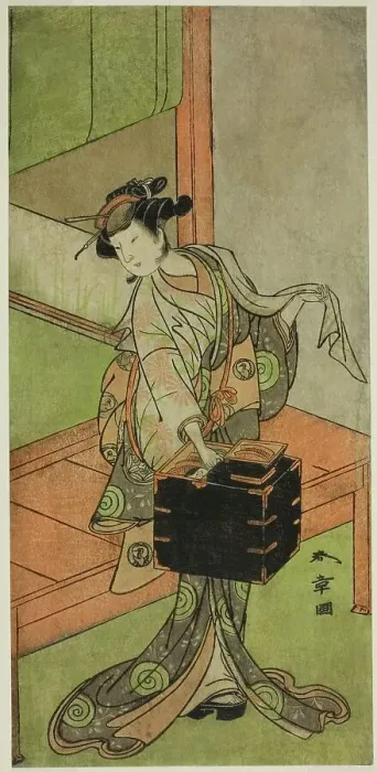 Framed Print : The Actor Yamashita Kinsaku II as Miyagino Disguised as a Hairdresser in the Play... c. 1772. Creator: Shunsho Framed Print : The Actor Yamashita Kinsaku II as Miyagino Disguised as a Hairdresser in the Play... c. 1772. Creator: Shunsho