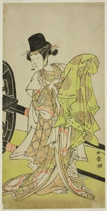 Framed Print : The Actor Yamashita Kinsaku II as Tsukimasu, Acting as Sakura-maru, in the Play Miya... c. 1773. Creator: Shunsho Framed Print : The Actor Yamashita Kinsaku II as Tsukimasu, Acting as Sakura-maru, in the Play Miya... c. 1773. Creator: Shunsho