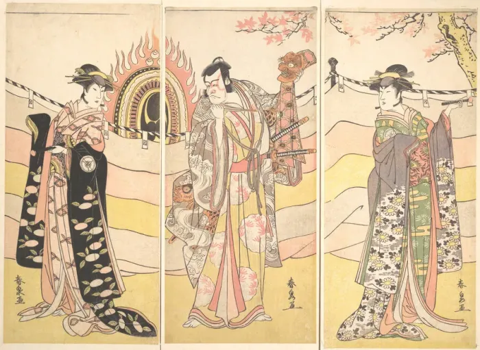 Framed Print : Three Actors in Beautiful Costumes Performing a Religious Dance, ca. 1785 Framed Print : Three Actors in Beautiful Costumes Performing a Religious Dance, ca. 1785