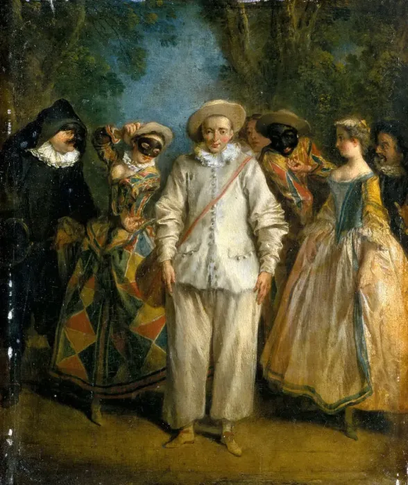 Framed Print : The Actors of the Commedia dell Arte. Artist: Lancret, Nicolas (1690-1743) Framed Print : The Actors of the Commedia dell Arte. Artist: Lancret, Nicolas (1690-1743)