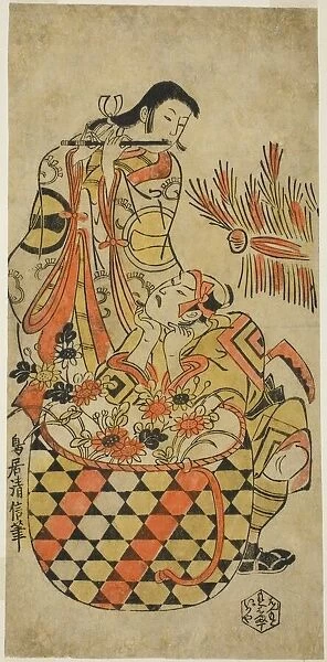 The Actors Ichikawa Danjuro II and Ichikawa Monnosuke I, c. 1720. Creator: Torii Kiyonobu I