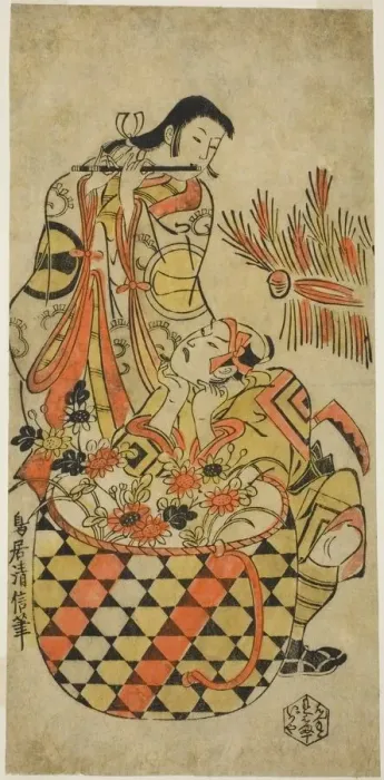 Framed Print : The Actors Ichikawa Danjuro II and Ichikawa Monnosuke I, c. 1720. Creator: Torii Kiyonobu I Framed Print : The Actors Ichikawa Danjuro II and Ichikawa Monnosuke I, c. 1720. Creator: Torii Kiyonobu I