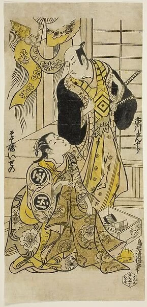 The Actors Ichikawa Danjuro II and Sodesaki Iseno I, c. 1727. Creator: Torii Kiyomasu
