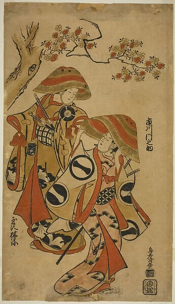 The Actors Ichikawa Monnosuke I and Tamazawa Rinya, c. 1715. Creator: Torii Kiyomasu I