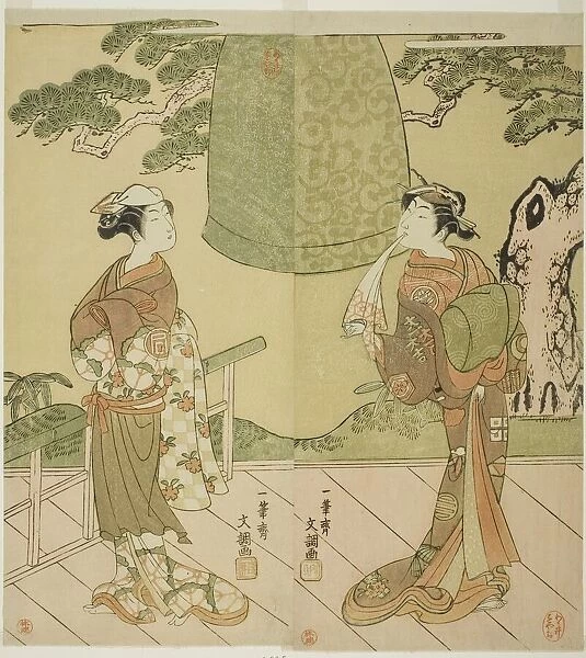 The Actors Ichimura Uzaemon IX as Shume no Hangan Morihisa (right), and Sanogawa