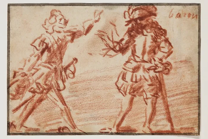 Framed Print : Actors, late 15th or early 16th century. Creator: Claude Gillot Framed Print : Actors, late 15th or early 16th century. Creator: Claude Gillot