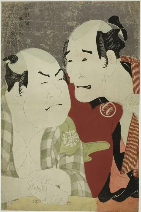 Framed Print : The actors Nakajima Wadaemon (R) as Bodara Chozaemon and Nakamura Konozo (L)... 1794. Creator: Toshusai Sharaku Framed Print : The actors Nakajima Wadaemon (R) as Bodara Chozaemon and Nakamura Konozo (L)... 1794. Creator: Toshusai Sharaku