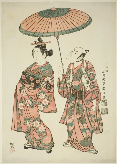 Framed Print : The Actors Nakamura Kiyosaburo I as Matsuyama and Ichimura Kamezo I as Wanya... 1749 Framed Print : The Actors Nakamura Kiyosaburo I as Matsuyama and Ichimura Kamezo I as Wanya... 1749