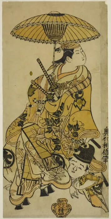 Framed Print : The Actors Nakamura Takesaburo as Shikishi Naishinno and Tsuruya Nanboku as Gengoro in the... 1719. Creator: Okumura Toshinobu Framed Print : The Actors Nakamura Takesaburo as Shikishi Naishinno and Tsuruya Nanboku as Gengoro in the... 1719. Creator: Okumura Toshinobu