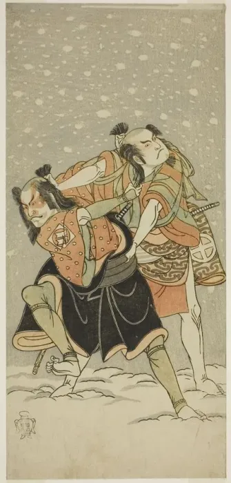 Framed Print : The Actors Otani Hiroji III as Kameo (right), and Sakata Sajuro I as Ario (left), in the Play... c. Creator: Shunsho Framed Print : The Actors Otani Hiroji III as Kameo (right), and Sakata Sajuro I as Ario (left), in the Play... c. Creator: Shunsho