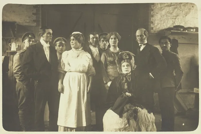 Framed Print : Actors performing at a prisoner of war camp in Osnabruck, 1916. Creator: Unknown Framed Print : Actors performing at a prisoner of war camp in Osnabruck, 1916. Creator: Unknown