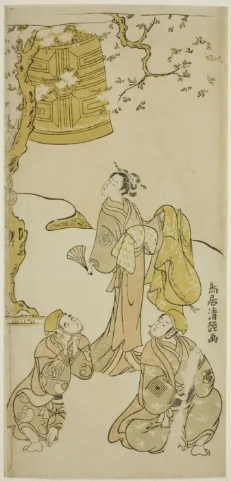Framed Print : The Actors Segawa Kikunojo II, Ichikawa Komazo II, and Arashi Otohachi I in the play Fude... 1768. Creator: Torii Kiyotsune Framed Print : The Actors Segawa Kikunojo II, Ichikawa Komazo II, and Arashi Otohachi I in the play Fude... 1768. Creator: Torii Kiyotsune