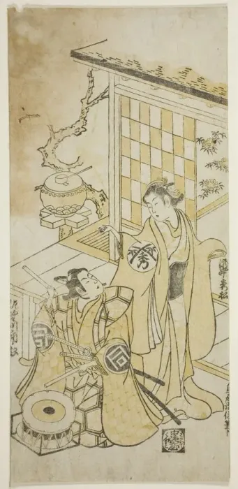 Framed Print : The Actors Takinaka Hidematsu I and Sanogawa Ichimatsu I, c. 1745. Creator: Torii Kiyonobu II Framed Print : The Actors Takinaka Hidematsu I and Sanogawa Ichimatsu I, c. 1745. Creator: Torii Kiyonobu II