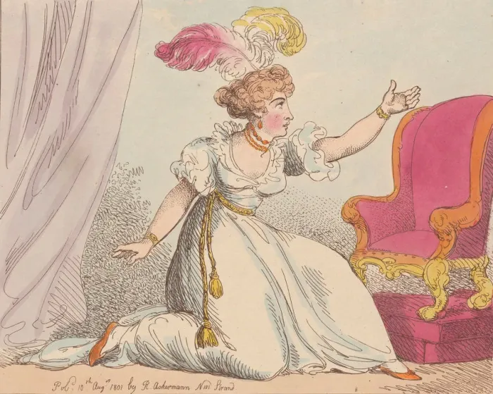 Framed Print : The Actress Prayer!!, August 10, 1801. August 10, 1801. Creator: Thomas Rowlandson Framed Print : The Actress Prayer!!, August 10, 1801. August 10, 1801. Creator: Thomas Rowlandson