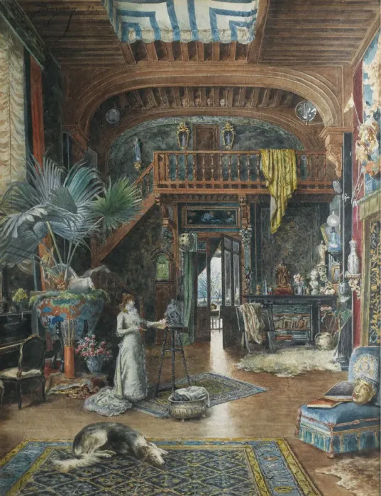 Framed Print : The actress Sarah Bernhardt (1844-1923) in her studio Framed Print : The actress Sarah Bernhardt (1844-1923) in her studio