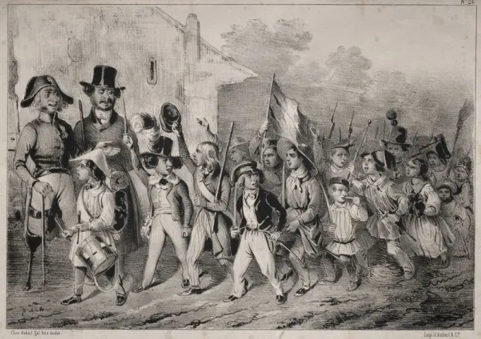 Framed Print : Actualites: Bon! Les moutards en veulent sussi! quand on parle de guerre!... 1840 Framed Print : Actualites: Bon! Les moutards en veulent sussi! quand on parle de guerre!... 1840