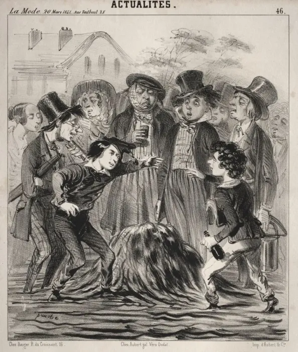 Framed Print : Actualites: Ha he Felix! arrive donc vite!, 1841. Creator: Clemente Pruche (French Framed Print : Actualites: Ha he Felix! arrive donc vite!, 1841. Creator: Clemente Pruche (French