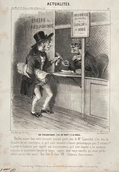 Actualites: Un Philantrope a la mode, 1841. Creator: Clemente Pruche (French