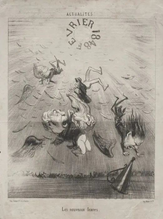 Framed Print : Actualities (No. 140): The new Icarus, 1850. Creator: Honore Daumier (French, 1808-1879) Framed Print : Actualities (No. 140): The new Icarus, 1850. Creator: Honore Daumier (French, 1808-1879)