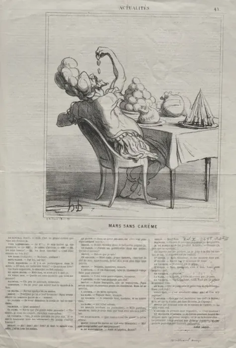 Framed Print : Actualities (No. 43): March without Lent, 1869. Creator: Honore Daumier (French, 1808-1879) Framed Print : Actualities (No. 43): March without Lent, 1869. Creator: Honore Daumier (French, 1808-1879)