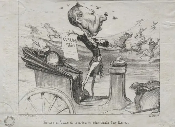 Framed Print : Actualities (No. 81): The Arrival in Alsace of the extraordinary commissioner, Coco Romieu, 1850 Framed Print : Actualities (No. 81): The Arrival in Alsace of the extraordinary commissioner, Coco Romieu, 1850