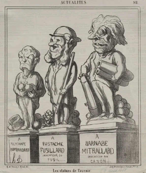 Framed Print : Actualities (plate 98): Statues of the future, 1868. Creator: Honore Daumier (French Framed Print : Actualities (plate 98): Statues of the future, 1868. Creator: Honore Daumier (French
