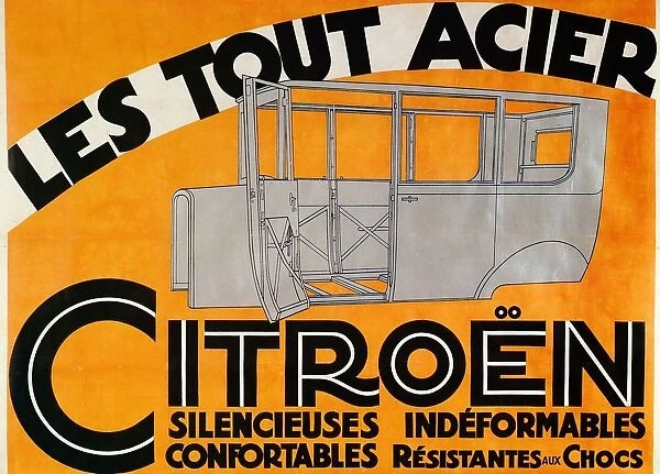 Advertisement for all-steel Citroen cars, c1924