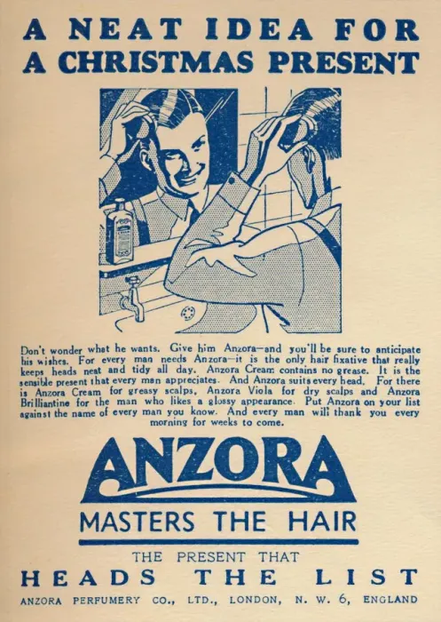 Framed Print : Advertisement for Anzora hair fixative, 1936. Creator: Unknown Framed Print : Advertisement for Anzora hair fixative, 1936. Creator: Unknown