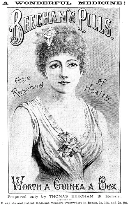 Framed Print : Advertisement for Beecham's Pills, 1890. Creator: Unknown Framed Print : Advertisement for Beecham's Pills, 1890. Creator: Unknown