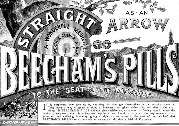 Framed Print : Advertisement for Beecham's Pills, 1895. Creator: Unknown. Advertisement for Beecham's Pills, 1895. Creator: Unknown