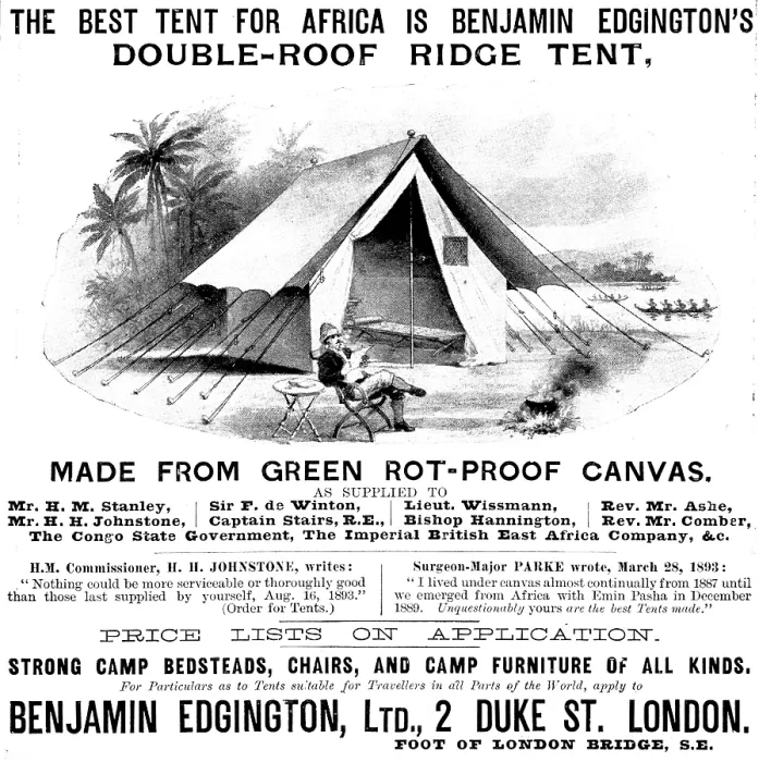 Framed Print : Advertisement for Benjamin Edgington, double-roof ridge tent, 1895. Creator: Unknown Framed Print : Advertisement for Benjamin Edgington, double-roof ridge tent, 1895. Creator: Unknown