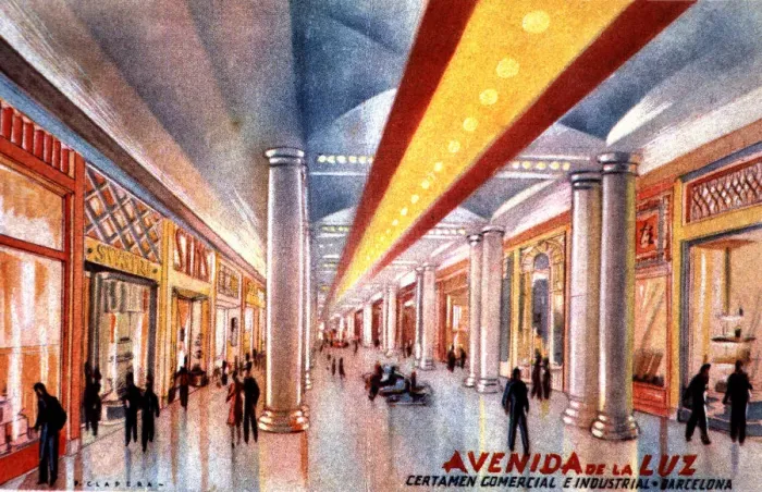 Framed Print : Advertising brochure of the Luz Avenue, walk, shops and movie theater, located beneath Framed Print : Advertising brochure of the Luz Avenue, walk, shops and movie theater, located beneath