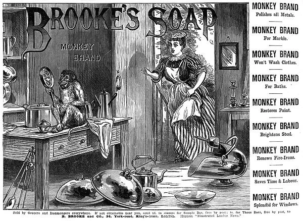 Advertisement for Brookes Monkey Brand Soap, 1887