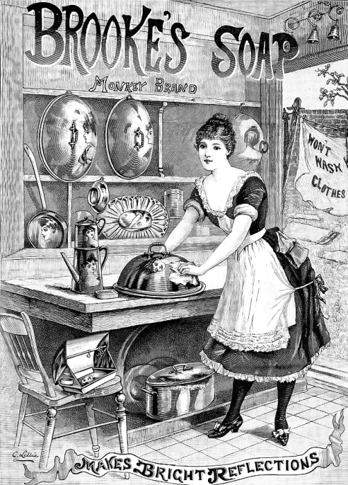 Framed Print : Advertisement for Brooke's Soap, 1890. Creator: Unknown Framed Print : Advertisement for Brooke's Soap, 1890. Creator: Unknown