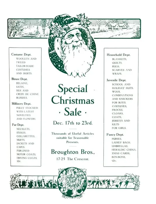 Framed Print : Advert for Broughton Bros. - Special Christmas Sale, 1917. Artist: Garratt & Atkinson Framed Print : Advert for Broughton Bros. - Special Christmas Sale, 1917. Artist: Garratt & Atkinson