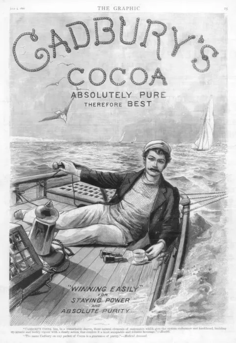 Framed Print : Advertisement for Cadburys Cocoa, 1890 Framed Print : Advertisement for Cadburys Cocoa, 1890