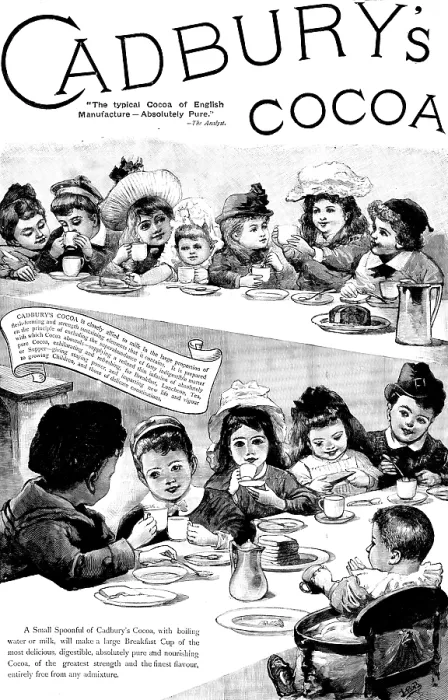 Framed Print : Advertisement for Cadbury's Cocoa, 1895. Creator: Unknown. Advertisement for Cadbury's Cocoa, 1895. Creator: Unknown Framed Print : Advertisement for Cadbury's Cocoa, 1895. Creator: Unknown. Advertisement for Cadbury's Cocoa, 1895. Creator: Unknown