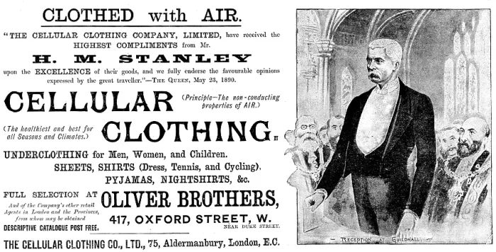 Framed Print : Advertisement for the Cellular Clothing Co. Ltd. 1890. Creator: Unknown Framed Print : Advertisement for the Cellular Clothing Co. Ltd. 1890. Creator: Unknown