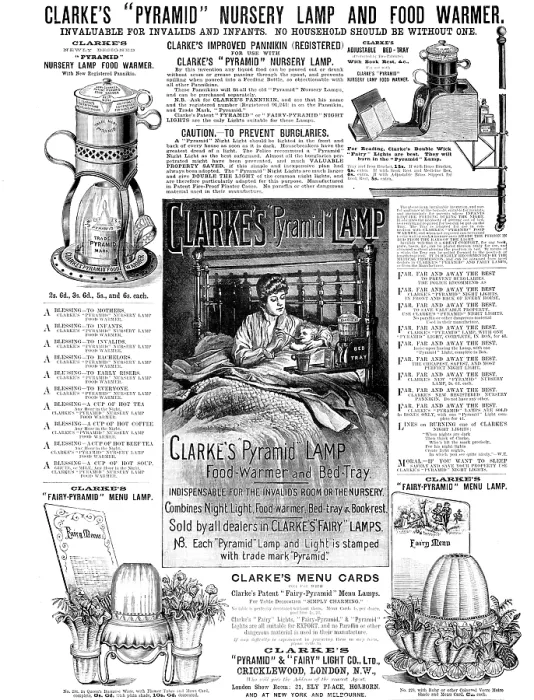 Framed Print : Advertisement for Clarke's 'Pyramid' & 'Fairy' Light Co. Ltd. 1890 Framed Print : Advertisement for Clarke's 'Pyramid' & 'Fairy' Light Co. Ltd. 1890