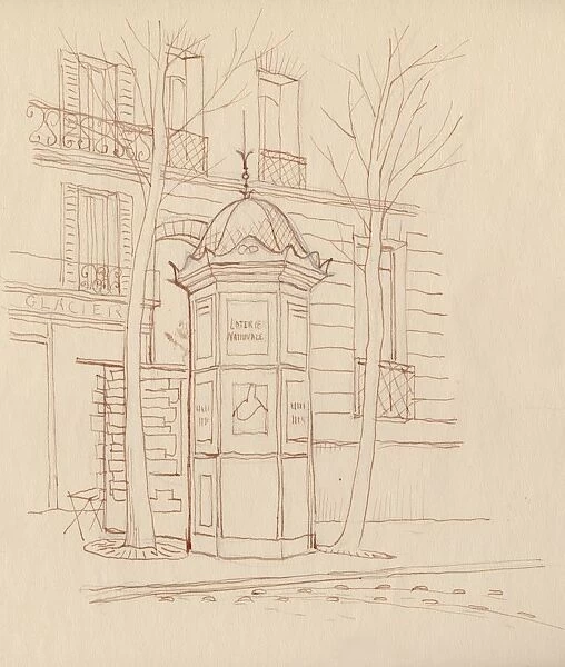 Advertising column, Paris, France, 1951. Creator: Shirley Markham