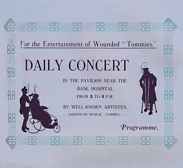 Advert For A Concert, 1917. Artist: Garratt & Atkinson